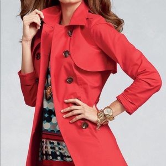 CAbi red convertible trench coat - Picture 2 of 8